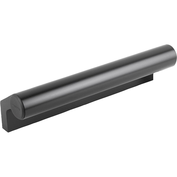 Ledge Handle L=150, Form:B Aluminum, Black Anodized, Comp:Thermoplastic